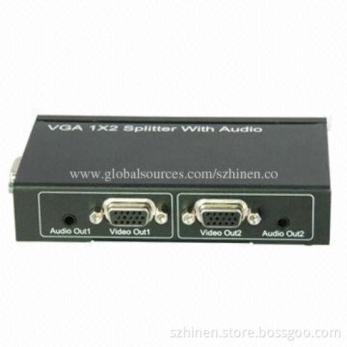 Superior Manner VGA Splitter 1x2 with Audio, Bandwidth of 500MHz